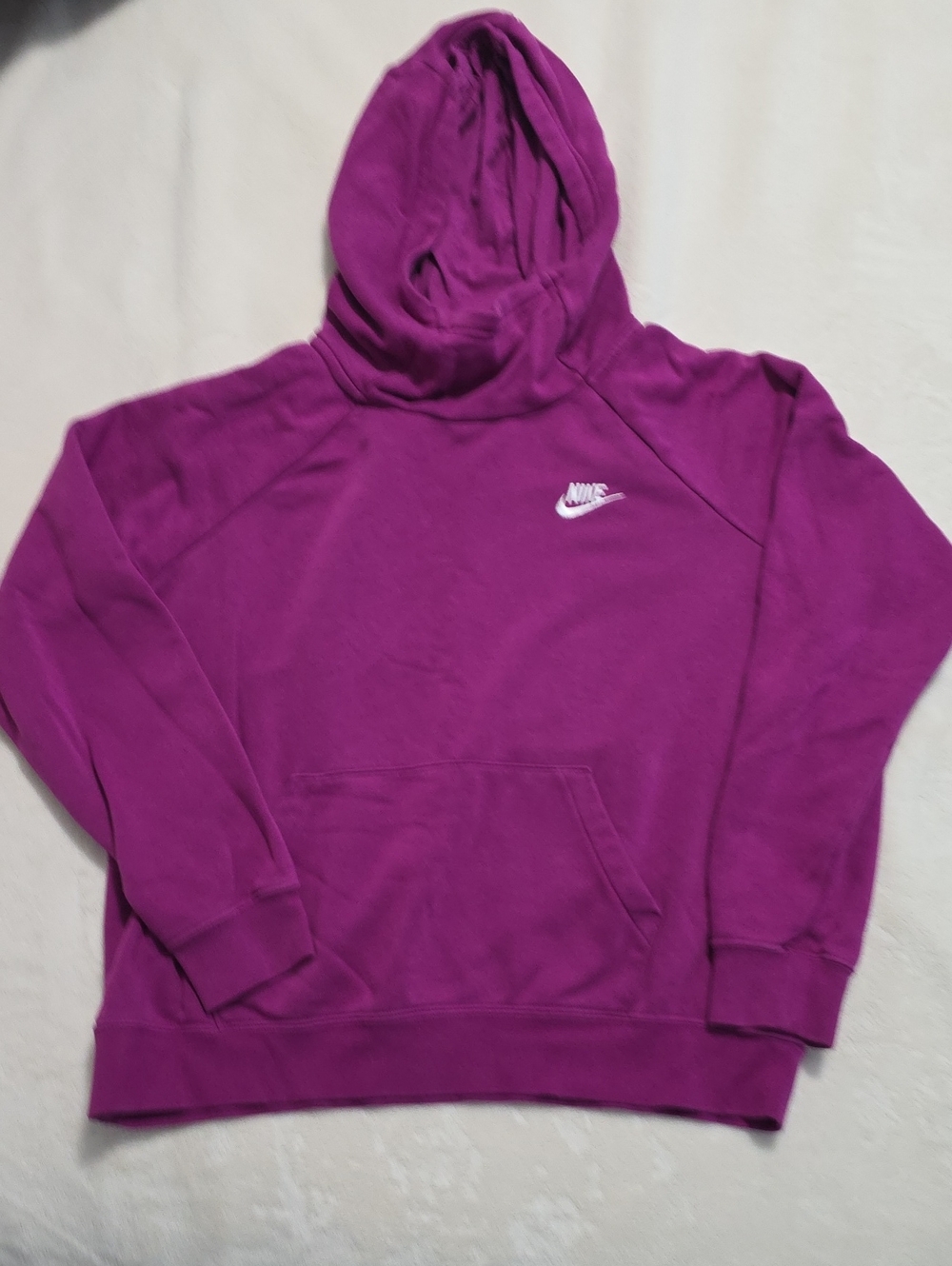 Nike Women's Essential Funnel Neck Fleece Hoodie Fuchsia Pink Medium